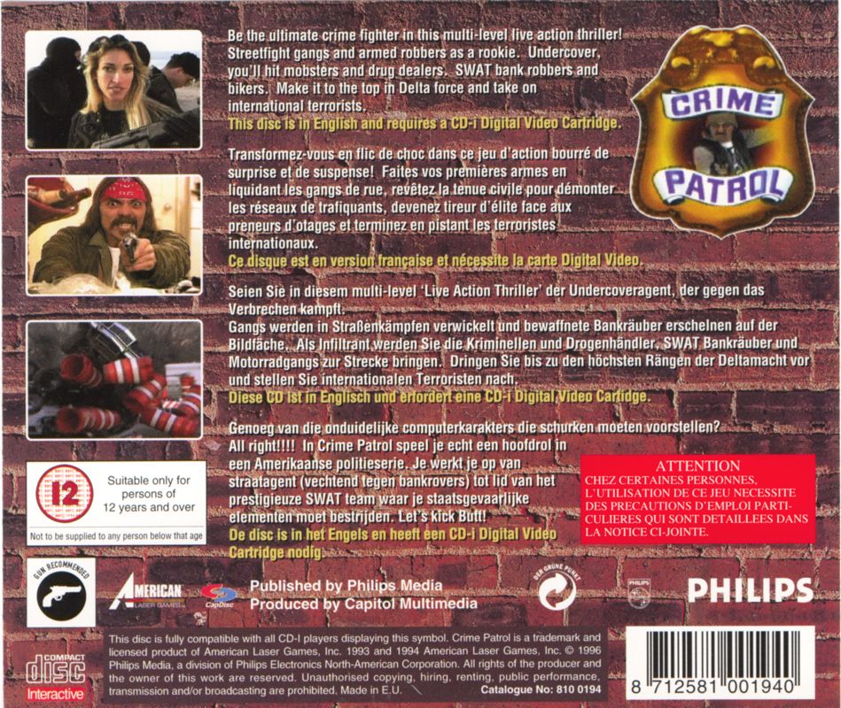 Crime Patrol box art for CD-i